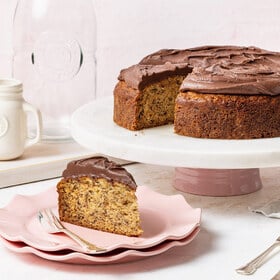Banana Cake With Chocolate Icing