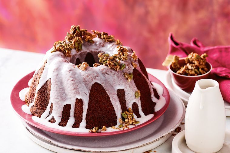 Banana spice cake with buttermilk glaze