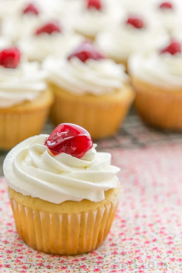 Cherry Surprise Honey Cupcakes