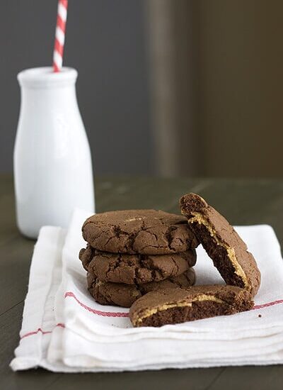 Peanut Butter Stuffed Chocolate Cookies