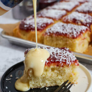 Jammy Coconut Traybake!